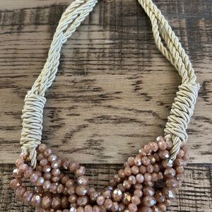 Elegant Beaded Necklace with Twisted Rope Design